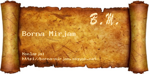 Borna Mirjam névjegykártya